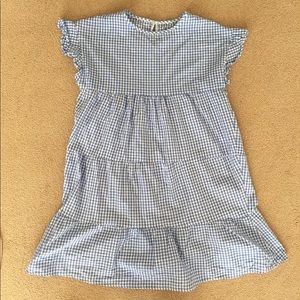 NWOT CUTE BLUE AND WHITE CHECKERED FRILL DRESS